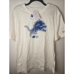Nike Detroit Lions NFL Graphic T Shirt Mens XL White Blue